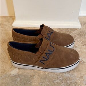 Nautica Brown Slip-On Shoes with Blue Detail